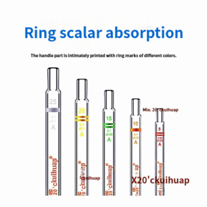 Ring-Marked Graduated Glass Pipettes/Droppers - Single Mark, Rubber Bulb